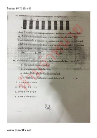 ข้อสอบ PAT2 มีนา 57
www.theactkk.net
 