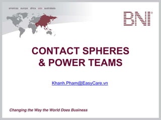 CONTACT SPHERES
& POWER TEAMS
Khanh.Pham@EasyCare.vn
 