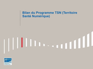 Bilan du Programme TSN (Territoire
Santé Numérique)
 