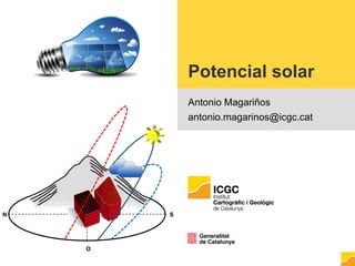 Potencial solar
Antonio Magariños
antonio.magarinos@icgc.cat
N
O
S
 