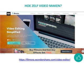 HOE ZELF VIDEO MAKEN?
https://filmora.wondershare.com/video-editor/
 