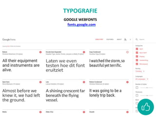 GOOGLE WEBFONTS
fonts.google.com
TYPOGRAFIE
 
