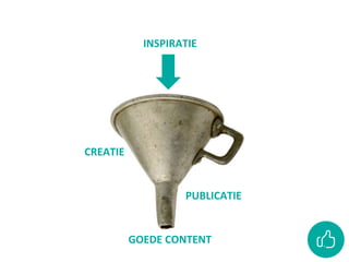 INSPIRATIE
PUBLICATIE
CREATIE
GOEDE CONTENT
 