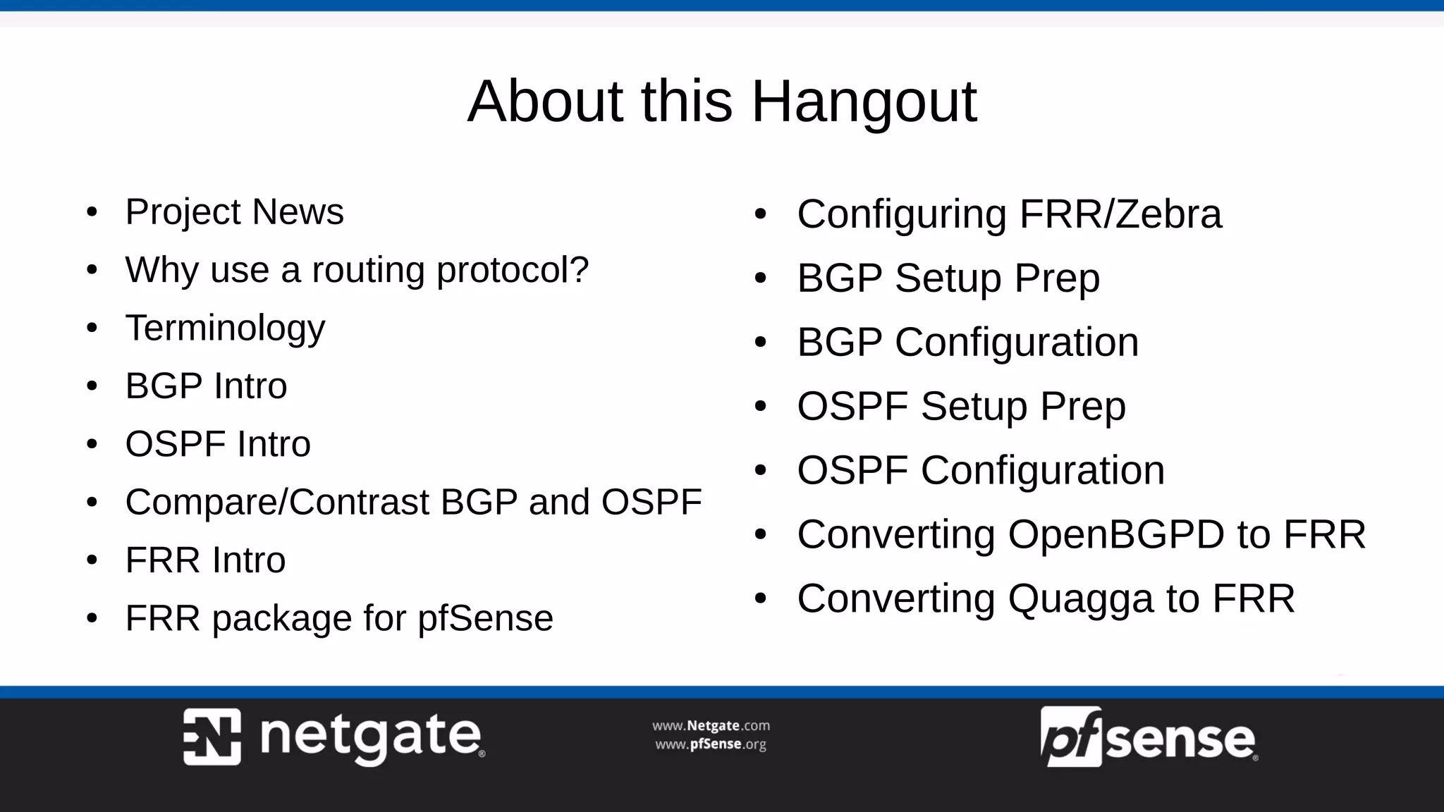 Dynamic Routing with FRR - pfSense Hangout December 2017 | PDF