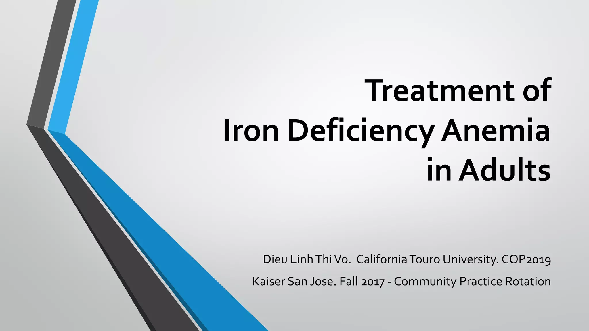 Treatment of Iron Deficiency Anemia in Adults | PDF