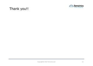 Thank you!!
Copyright(C)	2017	Sensinics,LLC 13
 