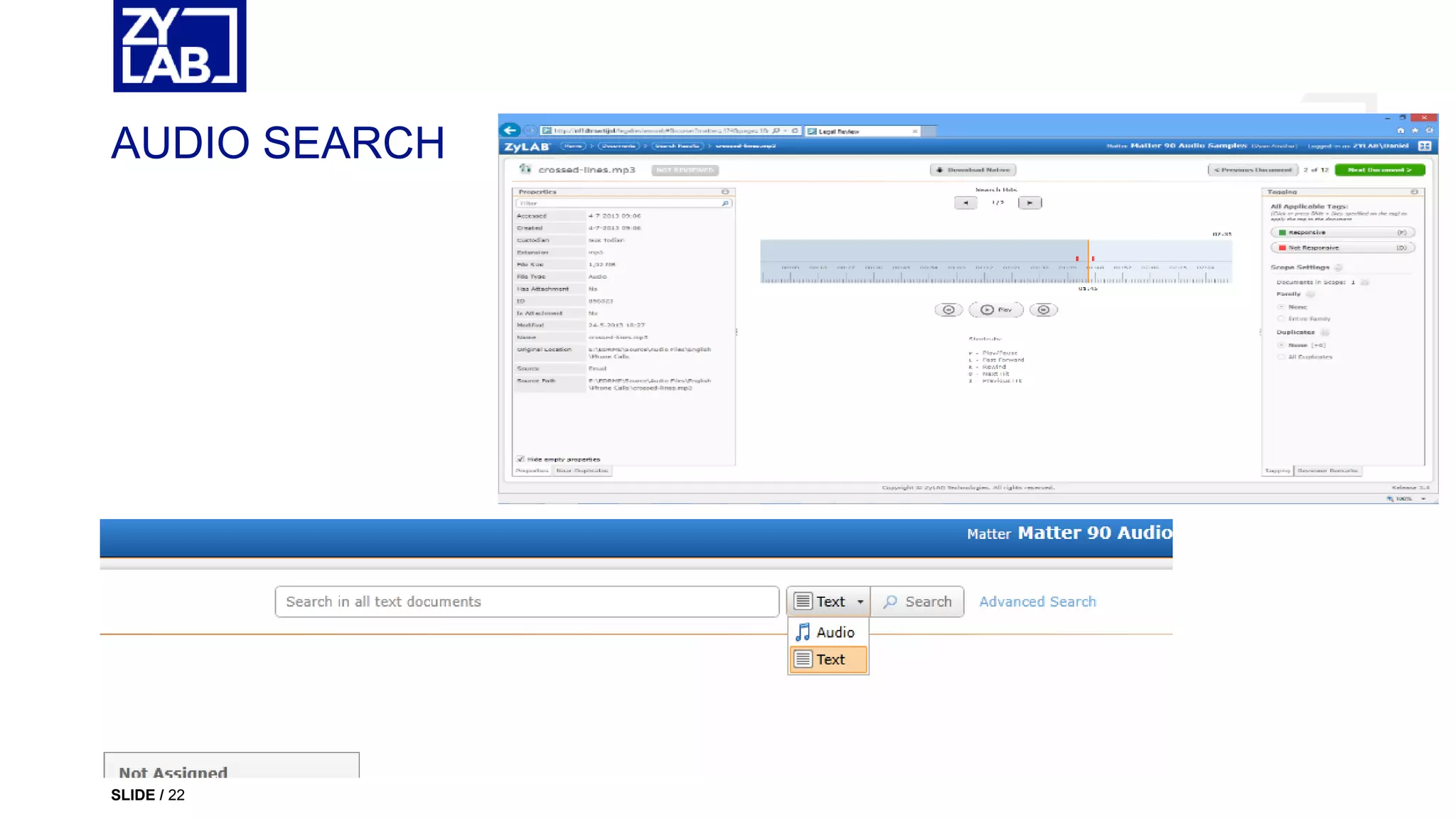 AUDIO SEARCH
SLIDE / 22
 
