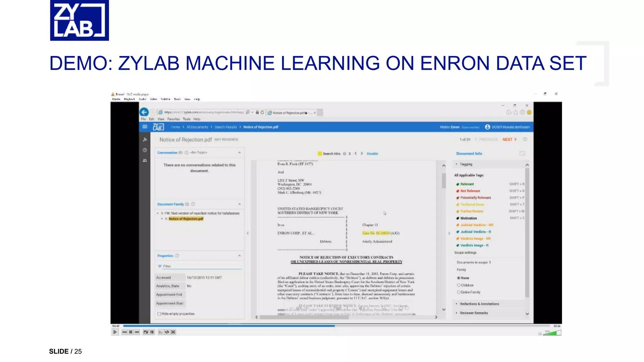 SLIDE / 25
DEMO: ZYLAB MACHINE LEARNING ON ENRON DATA SET
 