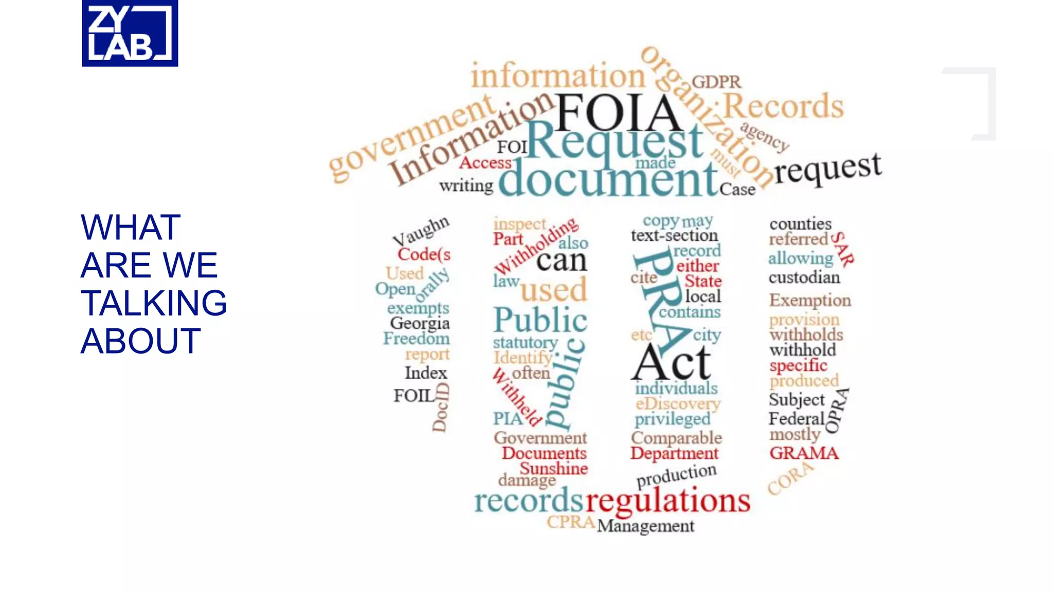 WHAT
ARE WE
TALKING
ABOUT
 