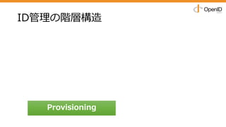 Provisioning
ID管理の階層構造
 