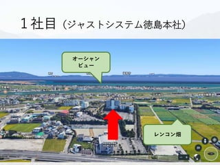 １社目（ジャストシステム徳島本社）
オーシャン
ビュー
レンコン畑
 