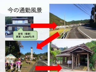 今の通勤風景
自宅（借家）
家賃：6,000円/月
 