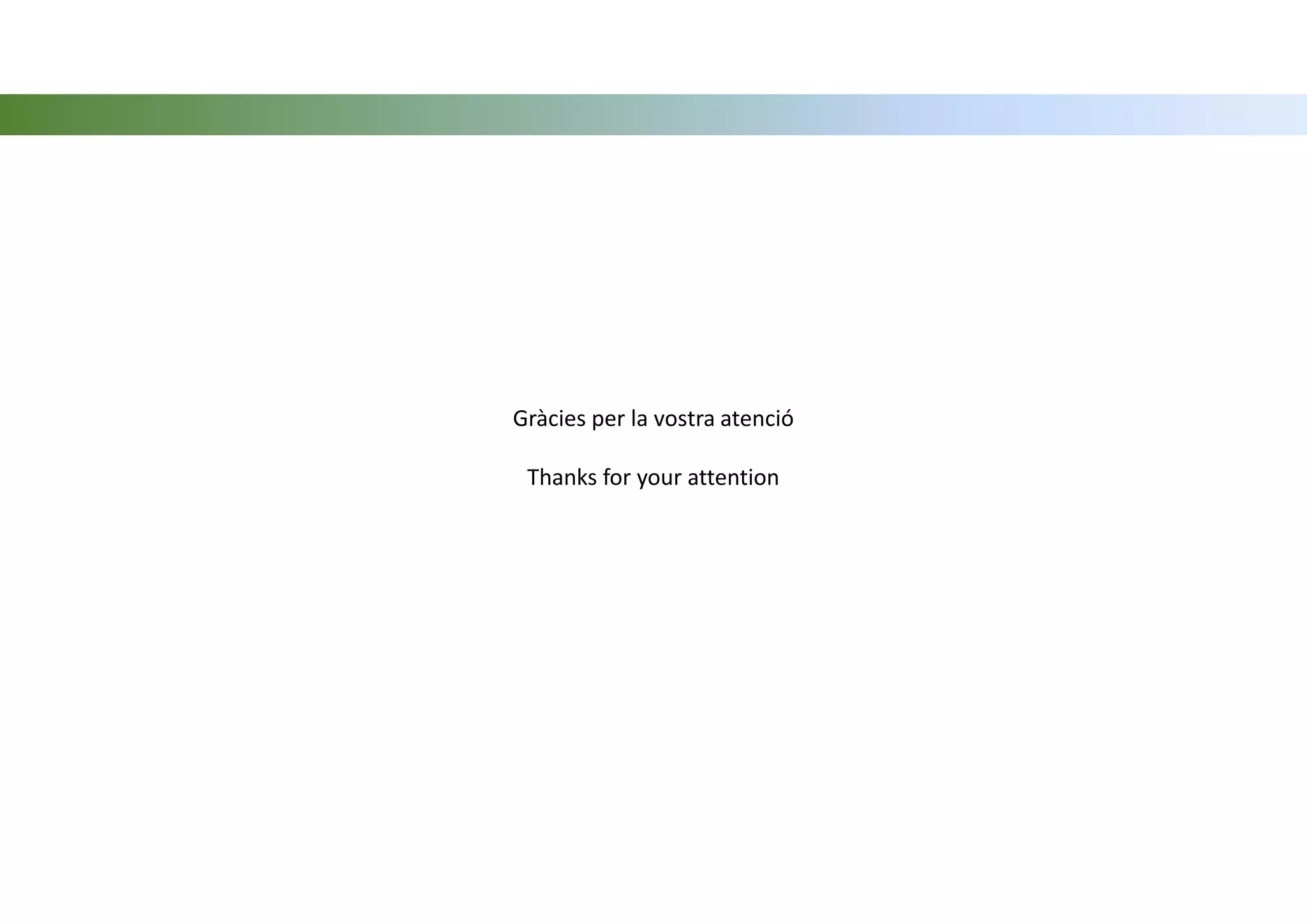 Gràcies per la vostra atenció
Thanks for your attention
 
