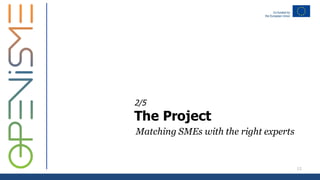 2/5
The Project
Matching SMEs with the right experts
11
 