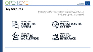 Key features
Unlocking the innovation capacity for SMEs
through Open Innovation
 