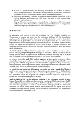 Звіт Єврокомісії щодо механізму призупинення візового режиму з Україною ...