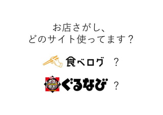 お店さがし、
どのサイト使ってます？
？
？
 