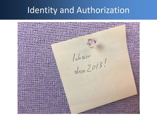 Identity and Authorization
 