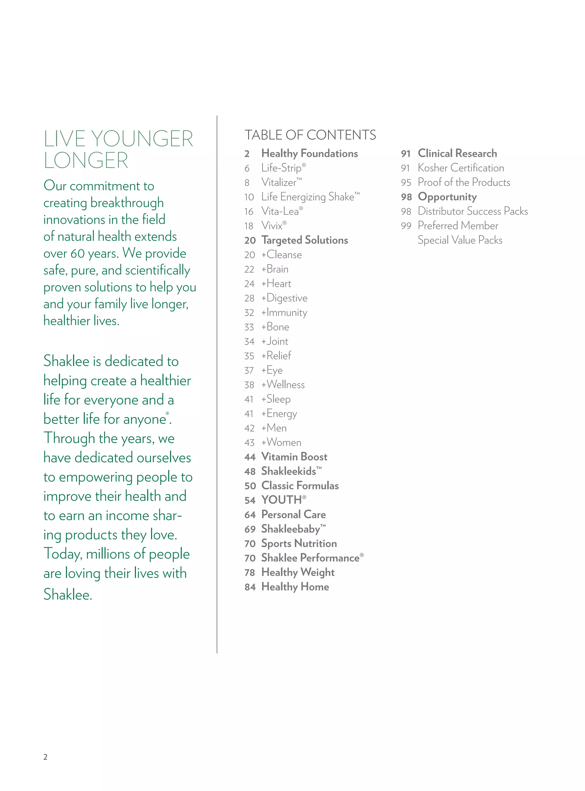 Shaklee Product Catalog 2017-2018 | PDF