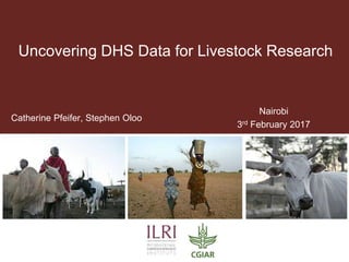 Uncovering DHS Data for Livestock Research
Catherine Pfeifer, Stephen Oloo
Nairobi
3rd February 2017
 