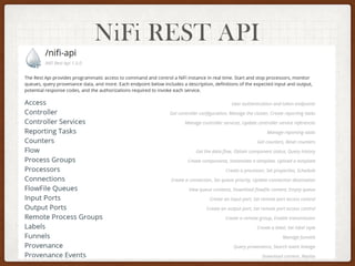 NiFi REST API
• RevisionDTO
 