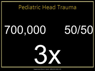 Kuppermann N et al. Lancet. 2009;374:1160-1170
700,000 50/50
3x
 