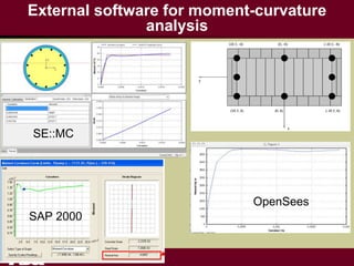 External software for moment-curvature
analysis
SE::MC
SAP 2000
OpenSees
 