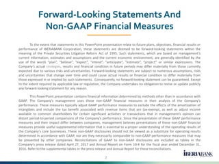 Forward-Looking Statements And
Non-GAAP Financial Measures
2
To the extent that statements in this PowerPoint presentation...