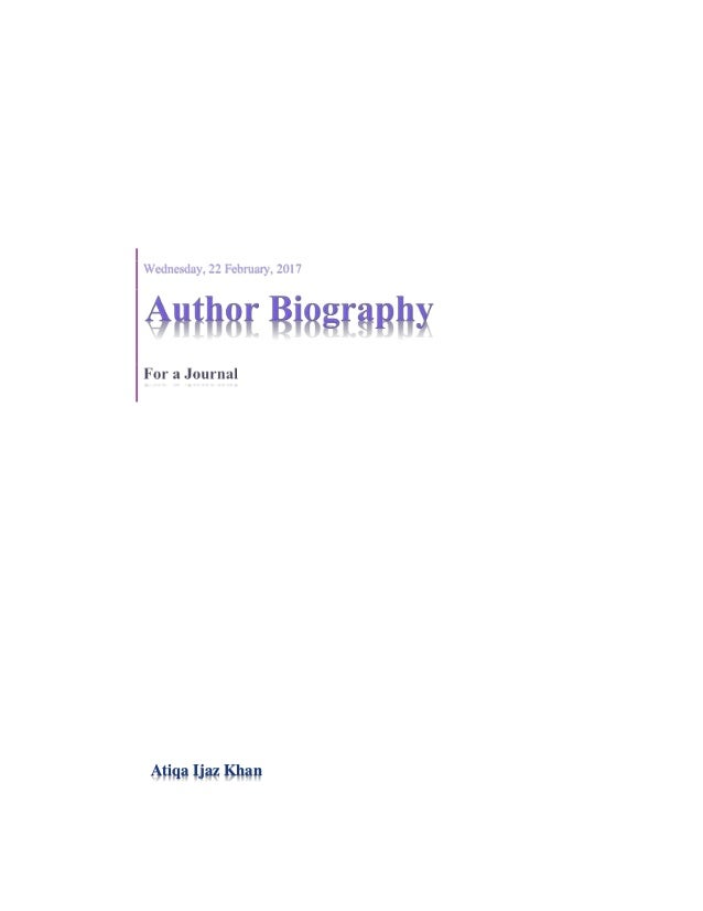 journal how to write biography for Biography for Journal How Author 2017 write to