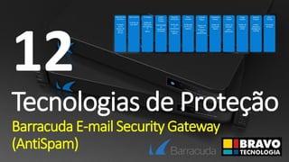 12
Tecnologias de Proteção
Barracuda E-mail Security Gateway
(AntiSpam)
 