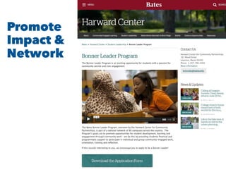 Promote
Impact &
Network
 