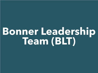 Bonner Leadership
Team (BLT)
 