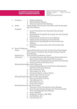 BUKU EKRAF sub sektor Kuliner Kota Malang