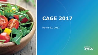 CAGE 2017
March 22, 2017
 