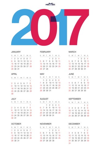 2017 Calendar MOC2SOC