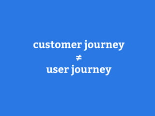 customer journey
≠
user journey
 