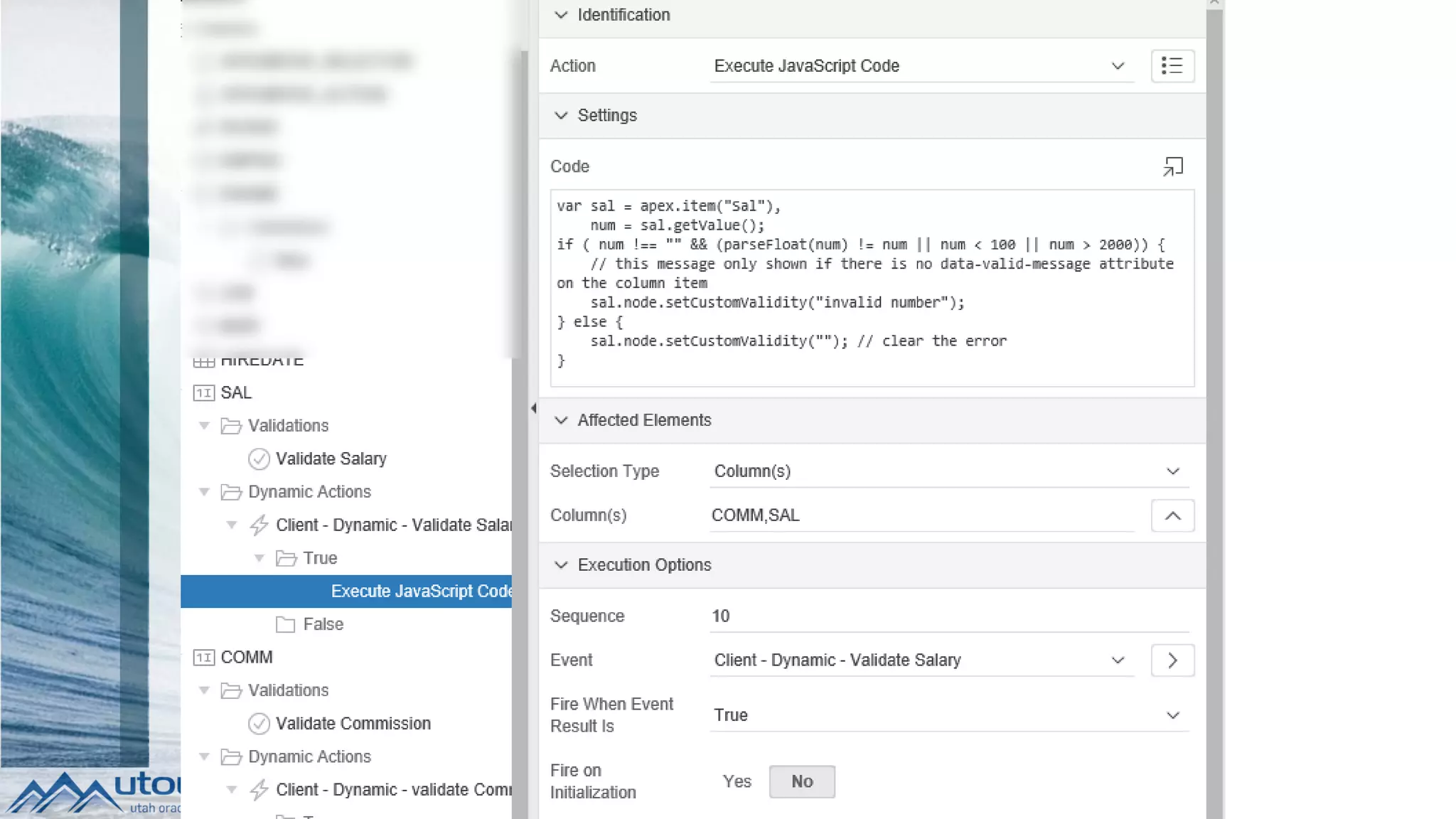Validation – Dyn Action JS
 