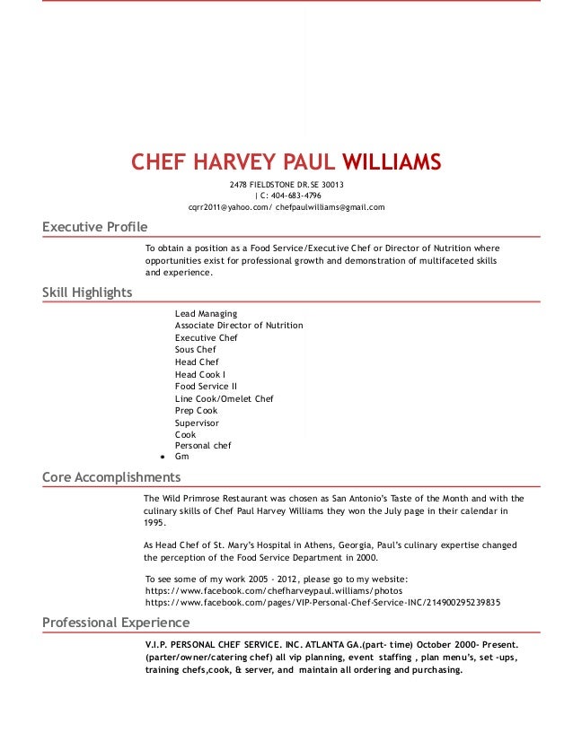 2017chef paul resume 29 yrs chef skills resumes