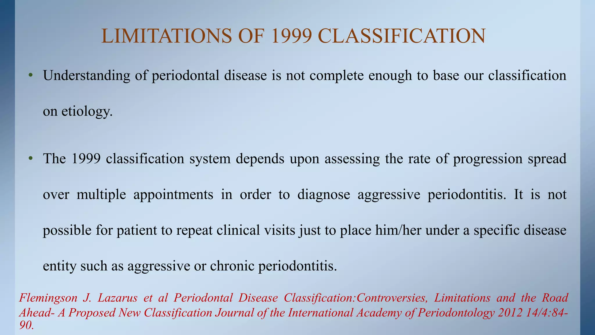 2017 classification of periodontal and periimplant diseases | PPTX