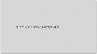 地位が向上しないといけない理由
 