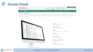 © Raastech, Inc. 2017 | All rights reserved. Slide 13 of 26@Raastech
Oracle Cloud
 