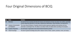 Four Original Dimensions of BCIQ
 