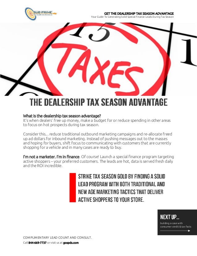 Get the 2017 Dealership Tax Season Advantage