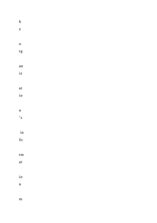 h
e
o
rg
an
iz
at
io
n
’s
in
fo
rm
at
io
n
m
 