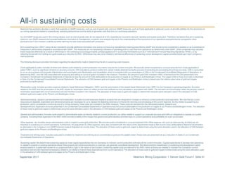 Newmont Mining Corporation I Denver Gold Forum I Slide 61September 2017
Newmont has worked to develop a metric that expands on GAAP measures, such as cost of goods sold, and non-GAAP measures, such as Costs applicable to sales per ounce, to provide visibility into the economics of
our mining operations related to expenditures, operating performance and the ability to generate cash flow from our continuing operations.
Current GAAP-measures used in the mining industry, such as cost of goods sold, do not capture all of the expenditures incurred to discover, develop and sustain production. Therefore, we believe that all-in sustaining
costs is a non-GAAP measure that provides additional information to management, investors, and analysts that aid in the understanding of the economics of our operations and performance compared to other
producers and in the investor’s visibility by better defining the total costs associated with production.
All-in sustaining cost (“AISC”) amounts are intended to provide additional information only and do not have any standardized meaning prescribed by GAAP and should not be considered in isolation or as a substitute for
measures of performance prepared in accordance with GAAP. The measures are not necessarily indicative of operating profit or cash flow from operations as determined under GAAP. Other companies may calculate
these measures differently as a result of differences in the underlying accounting principles, policies applied and in accounting frameworks such as in International Financial Reporting Standards (“IFRS”), or by
reflecting the benefit from selling non-gold metals as a reduction to AISC. Differences may also arise related to definitional differences of sustaining versus development capital activities based upon each company’s
internal policies.
The following disclosure provides information regarding the adjustments made in determining the all-in sustaining costs measure:
Costs applicable to sales. Includes all direct and indirect costs related to current production incurred to execute the current mine plan. We exclude certain exceptional or unusual amounts from Costs applicable to
sales (“CAS”), such as significant revisions to recovery amounts. CAS includes by-product credits from certain metals obtained during the process of extracting and processing the primary ore-body. CAS is accounted
for on an accrual basis and excludes Depreciation and amortization and Reclamation and remediation, which is consistent with our presentation of CAS on the Condensed Consolidated Statements of Operations. In
determining AISC, only the CAS associated with producing and selling an ounce of gold is included in the measure. Therefore, the amount of gold CAS included in AISC is derived from the CAS presented in the
Company’s Condensed Consolidated Statements of Operations less the amount of CAS attributable to the production of copper at our Phoenix and Boddington mines. The copper CAS at those mine sites is disclosed
in Note 4 to the Condensed Consolidated Financial Statements. The allocation of CAS between gold and copper at the Phoenix and Boddington mines is based upon the relative sales value of gold and copper
produced during the period.
Reclamation costs. Includes accretion expense related to Asset Retirement Obligation (“ARO”) and the amortization of the related Asset Retirement Cost (“ARC”) for the Company’s operating properties. Accretion
related to the ARO and the amortization of the ARC assets for reclamation does not reflect annual cash outflows but are calculated in accordance with GAAP. The accretion and amortization reflect the periodic costs of
reclamation associated with current production and are therefore included in the measure. The allocation of these costs to gold and copper is determined using the same allocation used in the allocation of CAS
between gold and copper at the Phoenix and Boddington mines.
Advanced projects, research and development and exploration. Includes incurred expenses related to projects that are designed to increase or enhance current production and exploration. We note that as current
resources are depleted, exploration and advanced projects are necessary for us to replace the depleting reserves or enhance the recovery and processing of the current reserves. As this relates to sustaining our
production, and is considered a continuing cost of a mining company, these costs are included in the AISC measure. These costs are derived from the Advanced projects, research and
development and Exploration amounts presented in the Condensed Consolidated Statements of Operations less the amount attributable to the production of copper at our Phoenix and Boddington mines. The allocation
of these costs to gold and copper is determined using the same allocation used in the allocation of CAS between gold and copper at the Phoenix and Boddington mines.
General and administrative. Includes costs related to administrative tasks not directly related to current production, but rather related to support our corporate structure and fulfill our obligations to operate as a public
company. Including these expenses in the AISC metric provides visibility of the impact that general and administrative activities have on current operations and profitability on a per ounce basis.
Other expense, net. Includes certain administrative costs to support current gold production. We exclude certain exceptional or unusual expenses from Other expense, net, such as restructuring, as these are not
indicative to sustaining our current operations. Furthermore, this adjustment to Other expense, net is also consistent with the nature of the adjustments made to Net income (loss) attributable to Newmont stockholders
as disclosed in the Company’s non-GAAP financial measure Adjusted net income (loss). The allocation of these costs to gold and copper is determined using the same allocation used in the allocation of CAS between
gold and copper at the Phoenix and Boddington mines.
Treatment and refining costs. Includes costs paid to smelters for treatment and refining of our concentrates to produce the salable metal. These costs are presented net as a reduction of Sales on our Condensed
Consolidated Statements of Operations.
Sustaining capital. We determined sustaining capital as those capital expenditures that are necessary to maintain current production and execute the current mine plan. Capital expenditures to develop new operations,
or related to projects at existing operations where these projects will enhance production or reserves, are generally considered development. We determined the classification of sustaining and development capital
projects based on a systematic review of our project portfolio in light of the nature of each project. Sustaining capital costs are relevant to the AISC metric as these are needed to maintain the Company’s current
operations and provide improved transparency related to our ability to finance these expenditures from current operations. The allocation of these costs to gold and copper is determined using the same allocation used
in the allocation of CAS between gold and copper at the Phoenix and Boddington mines.
All-in sustaining costs
 