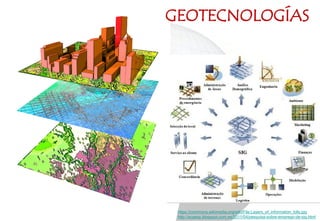 https://commons.wikimedia.org/wiki/File:Layers_of_information_lolly.jpg
http://acgesp.blogspot.com.es/2011/04/pesquisa-sobre-emprego-de-sig.html
GEOTECNOLOGÍAS
 