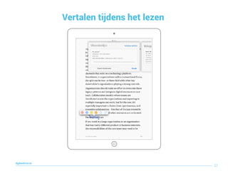 Vertalen tijdens het lezen
22
digitaallezen.be
 