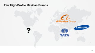 Few High-Profile Mexican Brands
11
?
 
