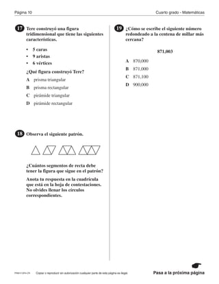 2017 ejercicios de practica matemáticas cuarto grado | PDF