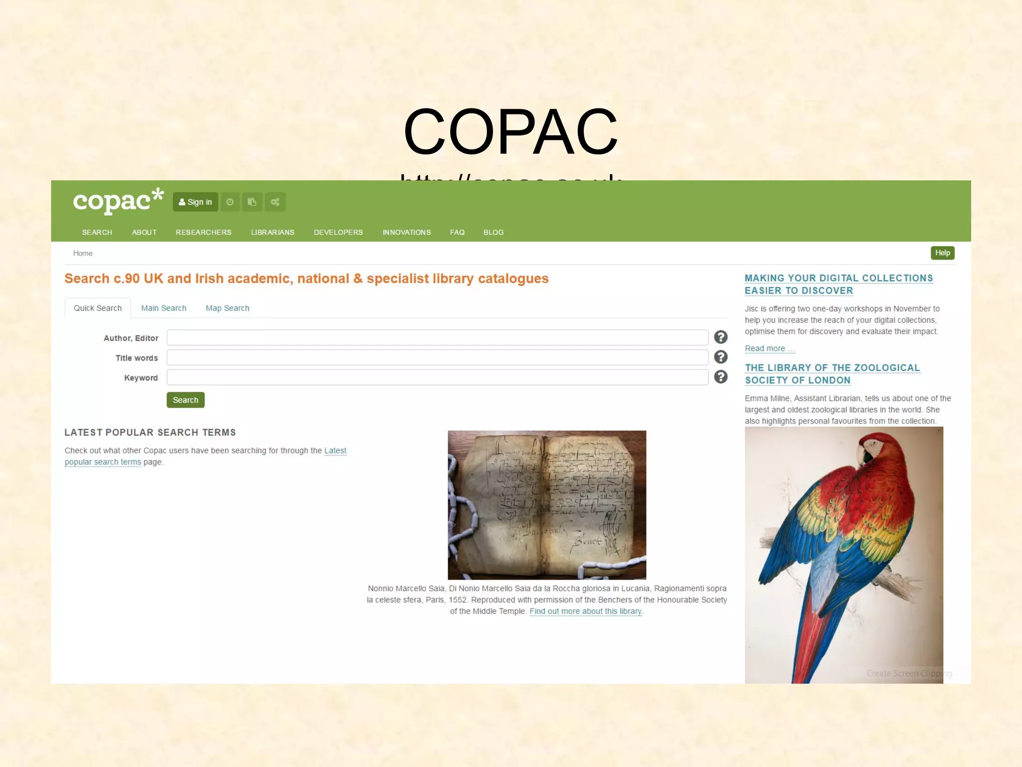 COPAC
http://copac.ac.uk
 